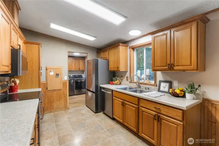 Well lit kitchen
