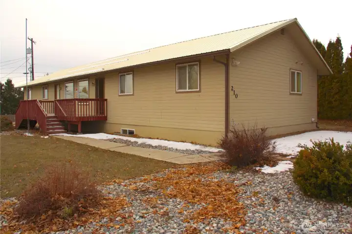 Front of duplex, view from Ash Street