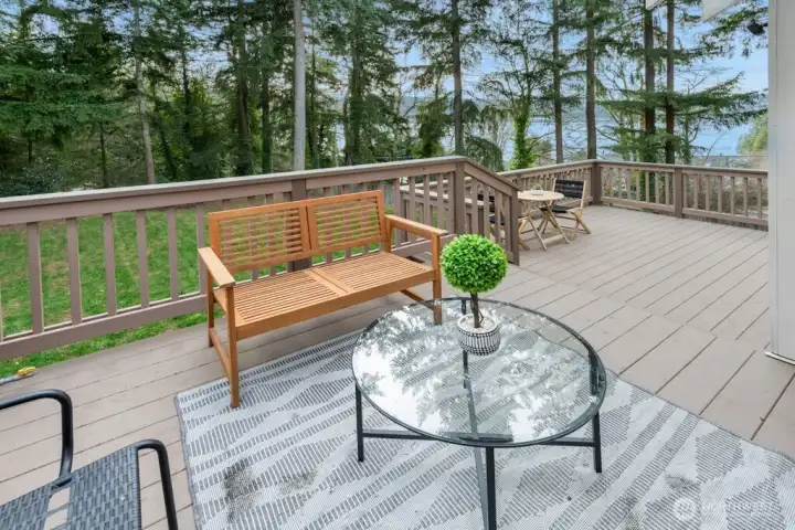 Outdoor Living & Deck Space with lake views