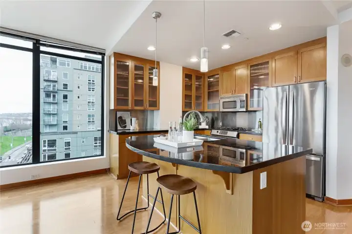 Plenty of Counter space with the large center island