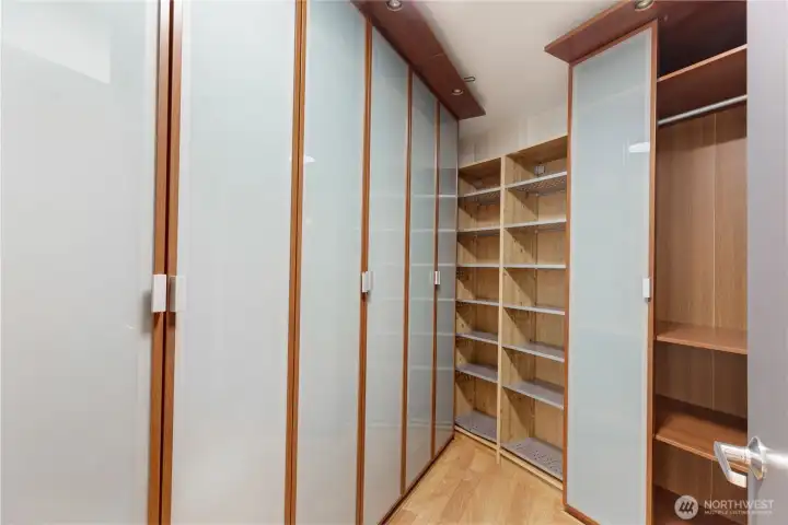 Custom walk in closet in the Primary bedroom