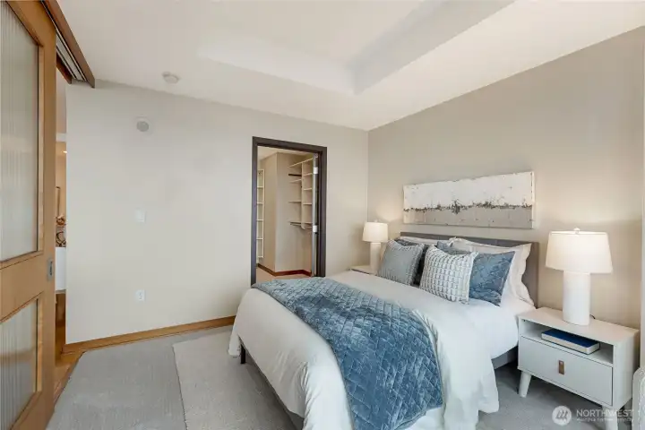 Second bedroom with custom walk in closet.