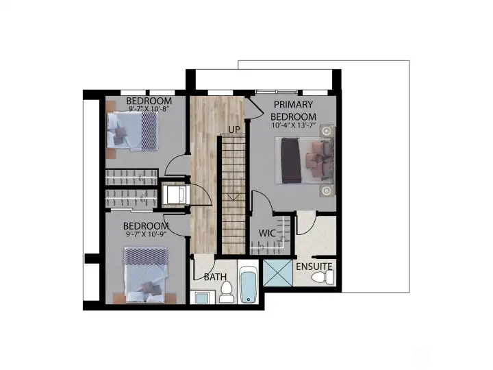 Upper level floor plan