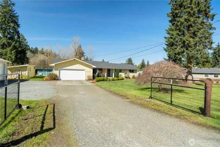 Fully fenced with a double gate.