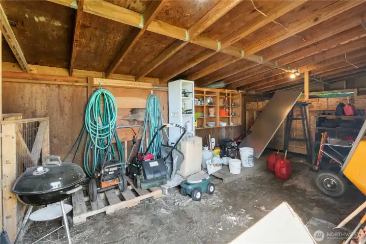 Storage inside of barn
