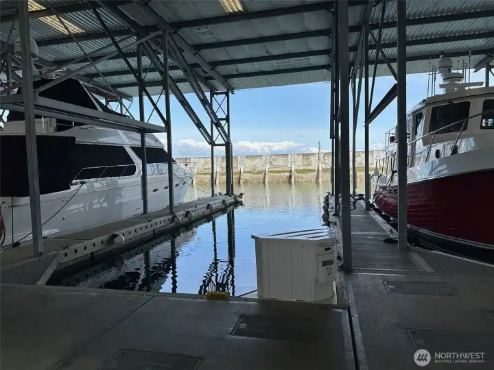 Approx 55' covered slip in the Premier Marina of the NW.