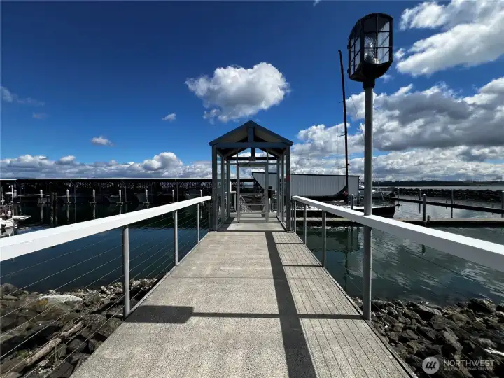 Secure gated entrance to the slips