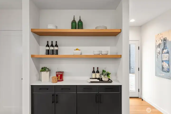 Custom built-ins. Photo of model unit, 4116 B Burke Ave N - buyer to verify.