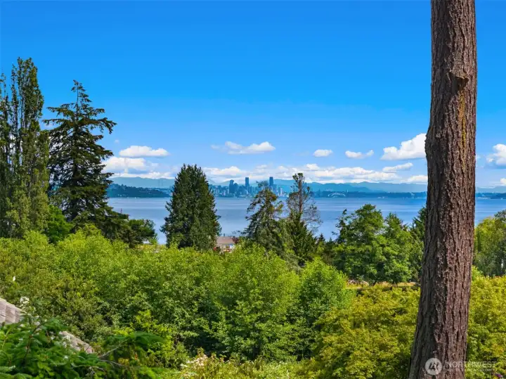 Stunning views of the Puget Sound with the Seattle skyline in the distance.