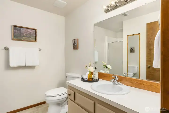 Downstairs 3/4 bathroom.