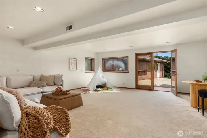 The bonus space connects to the patio and backyard.