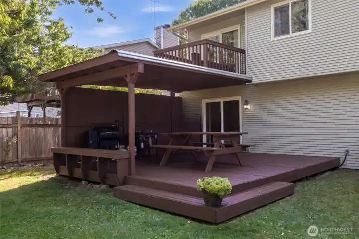 Covered backyard deck Covered backyard deck