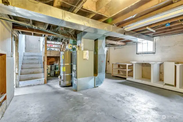 Basement with utility area