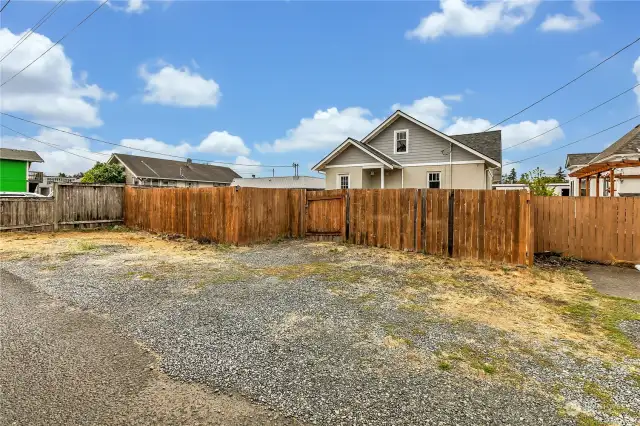 Spacious parking at the rear of home