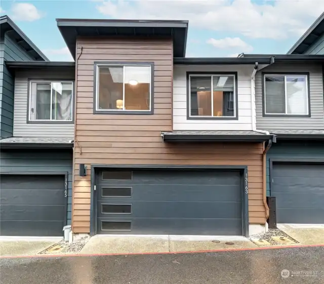 Two car attached garage.