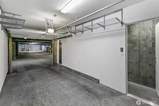 Double secure interior access garage.