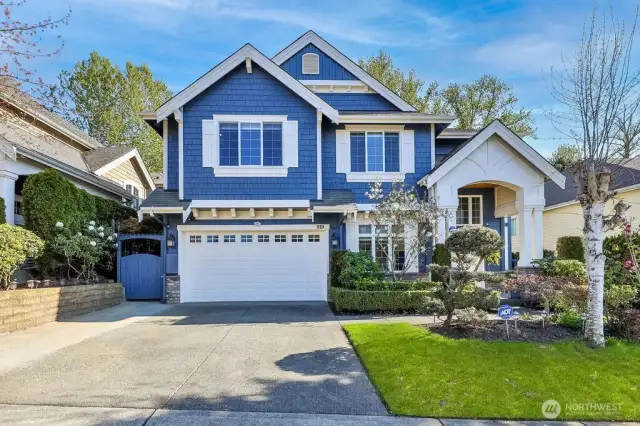 Beautifully detailed and largest home at The Pointe at aproximately 3,237 sq.ft. with a oversized 3 car tandem garage. This Model Home backs to private protected greenbelt area.
