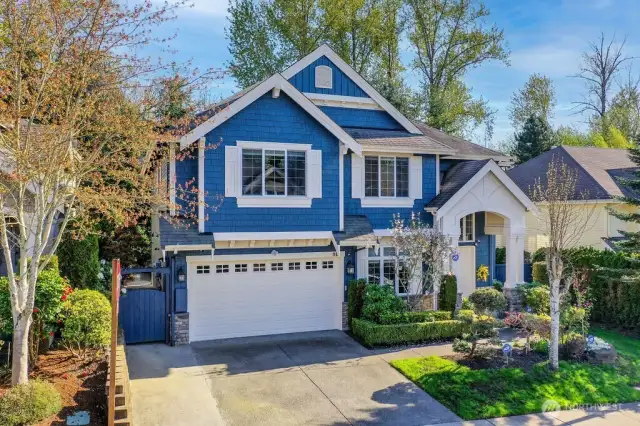 Beautifully detailed and largest home at The Pointe at aproximately 3,237 sq.ft. with a oversized 3 car tandem garage. This Model Home backs to private protected greenbelt area.