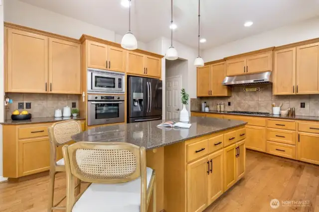 Modern appliances and granite countertops