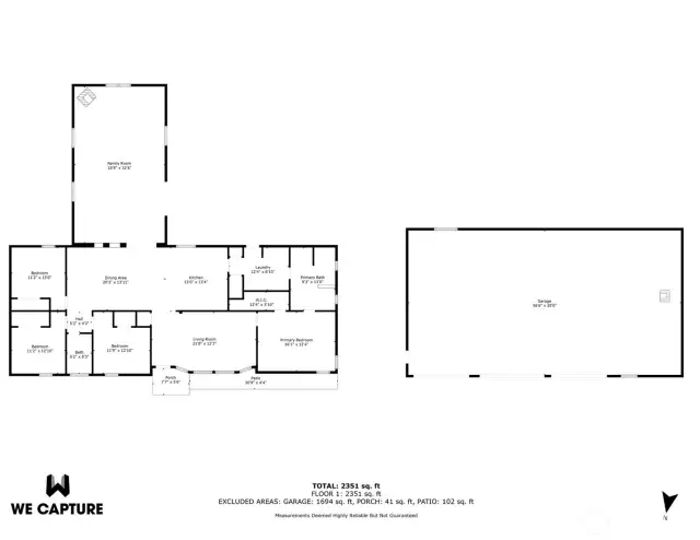 Main home floor plan and shop space