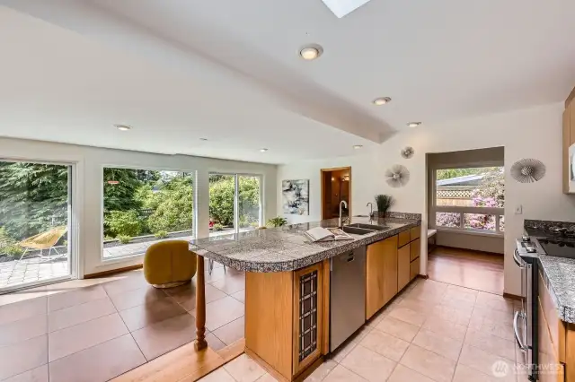 Updated kitchen is great for entertaining.