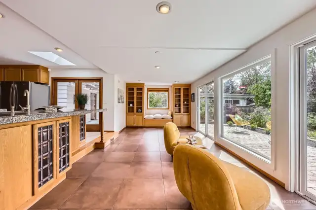 Gorgeous built-ins and garden view