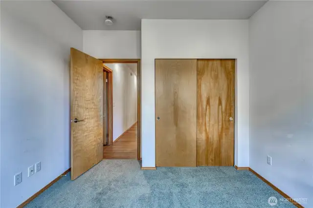 Another view of this bedroom with closest.