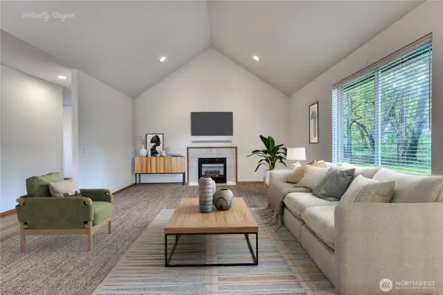 This great room space is open to the kitchen providing easy comfortable living.