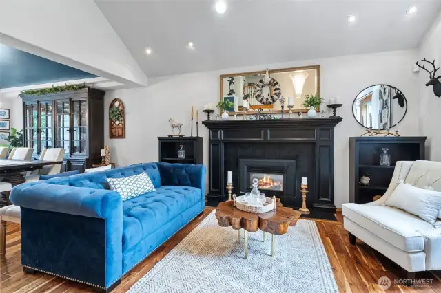 Front Fireplace - vaulted ceiling.