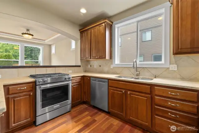 Stainless steel appliances stay with the home.