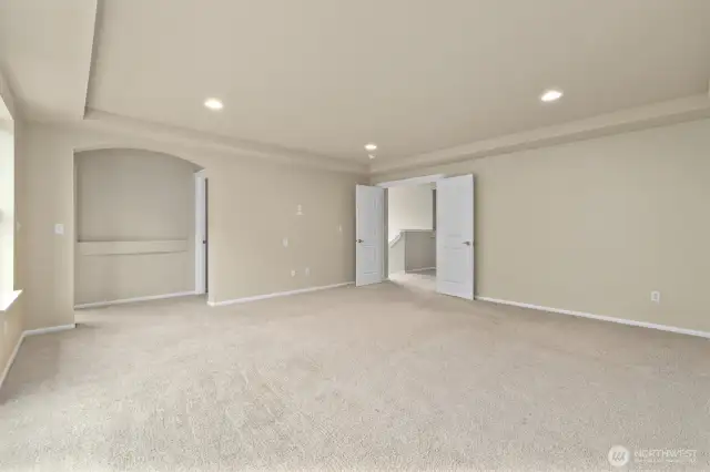Upstairs bonus room perfect for a media or gaming space.