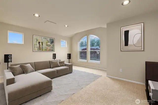 Virtually staged upstairs bonus room.