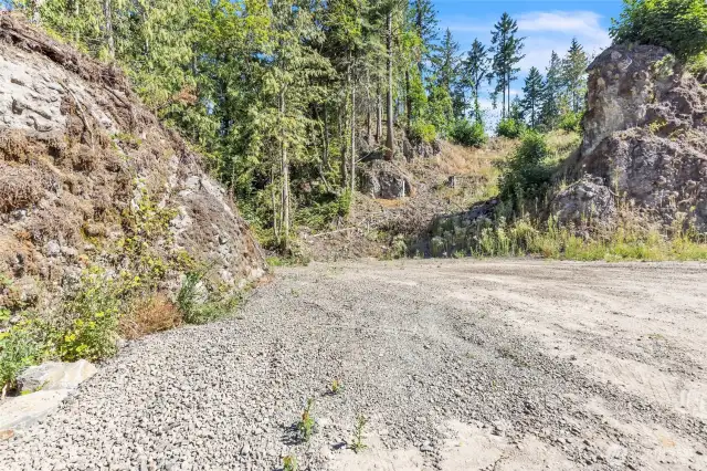 Prepared site for outbuilding or small shop