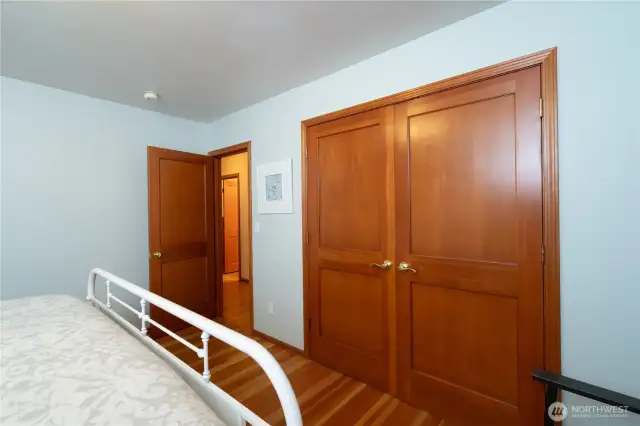 Bedroom 2 closet. Beautiful Wood floors!