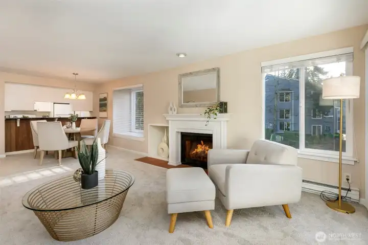 Big windows assure light setting. Deep window seat in dining room area is a nice bonus