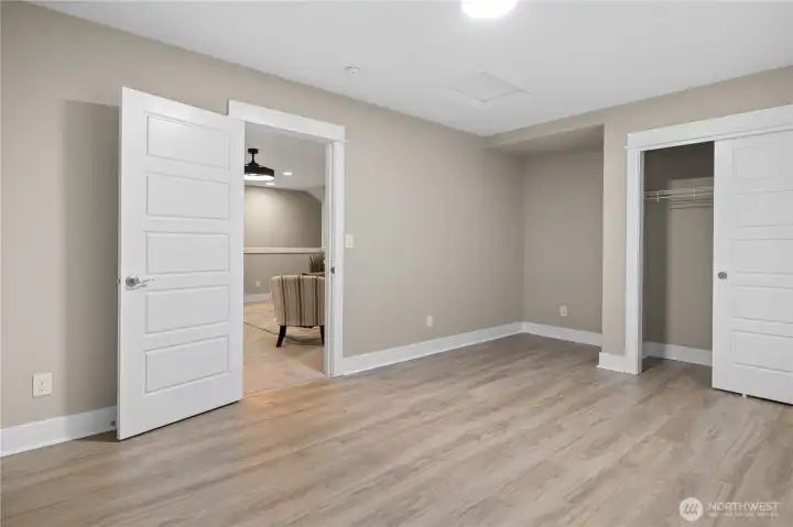 One of two upstairs bedrooms