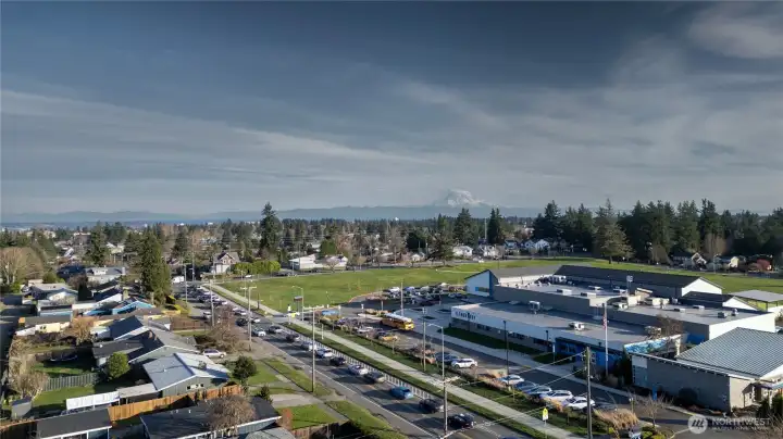 and one last fantastic drone of the mountain, school, park and neighborhood