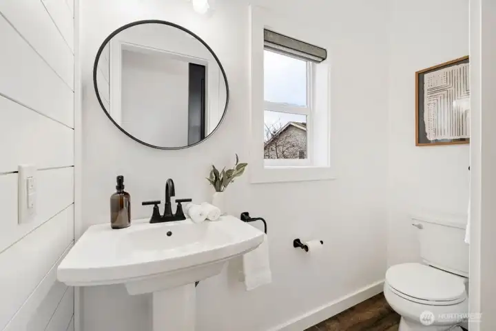Convenient main level powder room