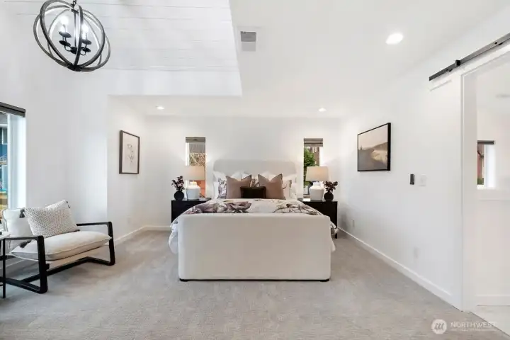 King-sized primary bedroom