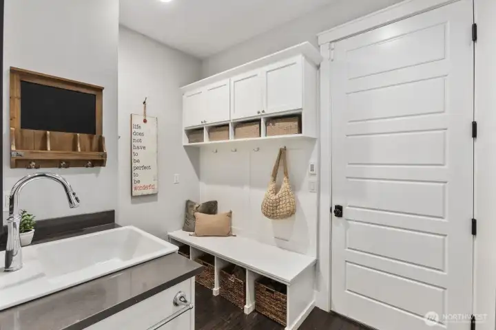 Kick off your boots and jacket in the mudroom