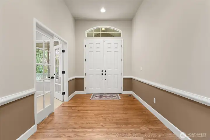 French Doors lead into the den/office on the main level