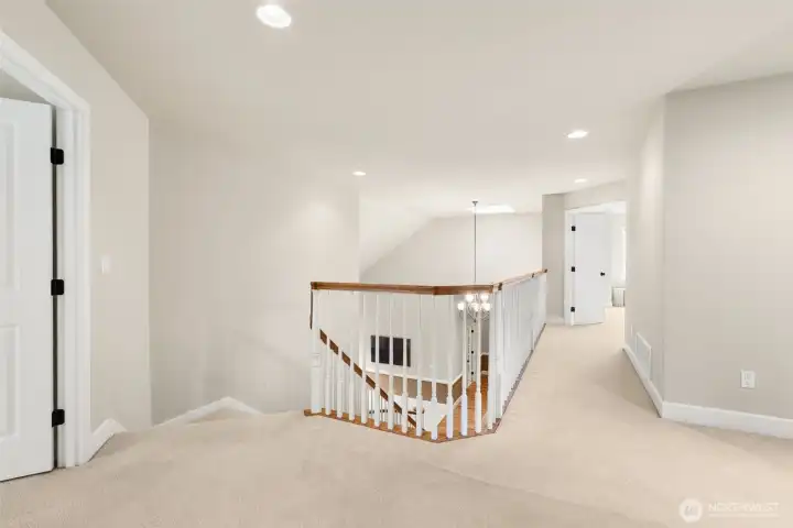 Spacious landing open to below