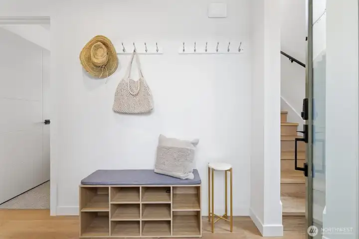 A sweet and spacious entry meets you at arrival.