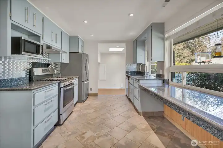 Lots of counterspace, large window for extra lighting.