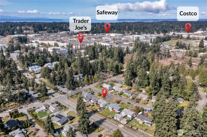 Umm yes, Trader Joe's, Safeway, Costco Biz and MORE are literally just blocks away!  Talk about convenience!