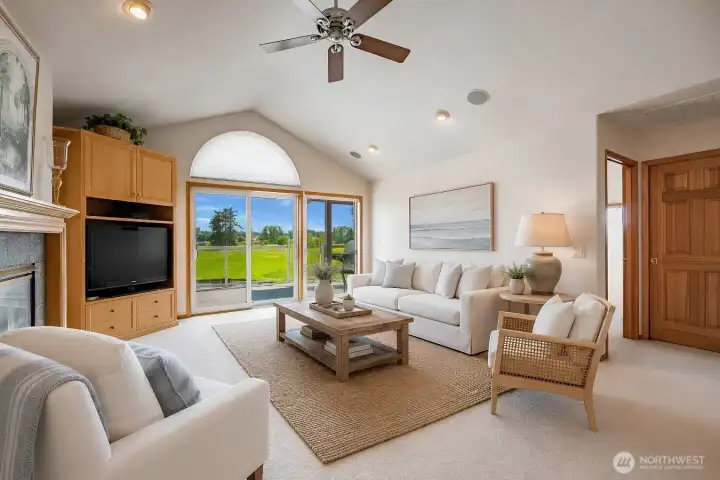 Virtually staged upstairs living room