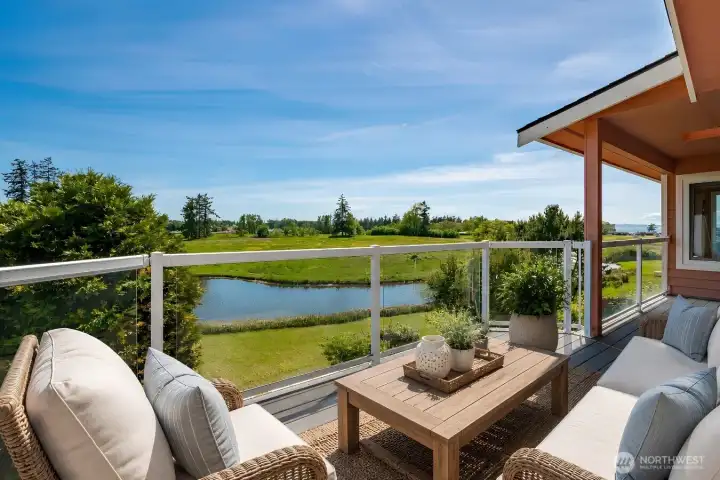 Virtually staged main floor deck