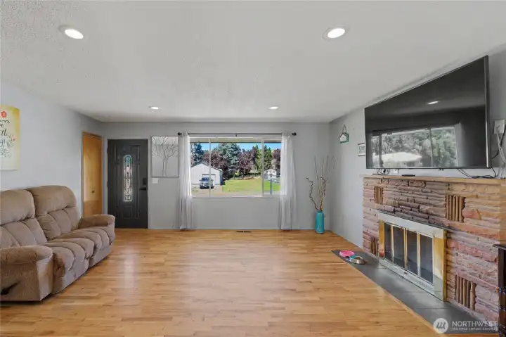 Living room has hardwood floors Living room has hardwood floors