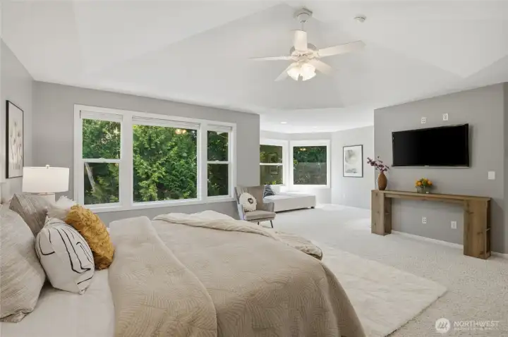 Big Primary bedroom with retreat area.