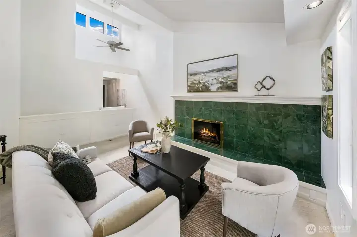 Cozy living room with fireplace